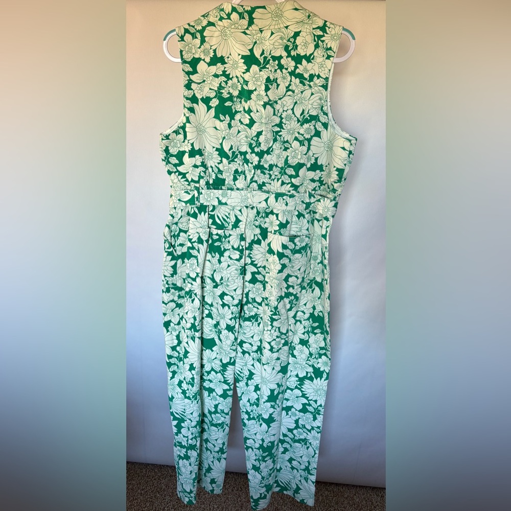 NEW w/Tags Skies Are Blue Curvy Green White Floral Jumpsuit Plus size 1X - Picture 4 of 10